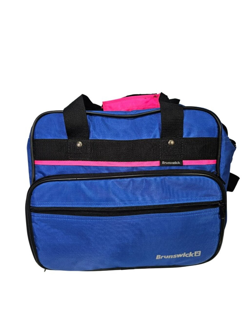 Brunswick Single Bowling Ball Bag w/ Adjustable Strap Shoe Divider Blue / Pink